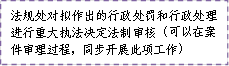 法规处对拟作出的行政处罚和行政处理进行重大执法决定法制审核（可以在案件审理过程，同步开展此项工作）